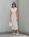 VESTIDO ALFAITARIA CHEMISE COM CINTO - KAELE